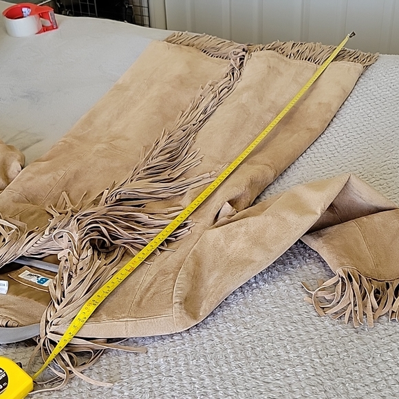 Suede Long Fringe Coat - Picture 6 of 8